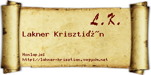 Lakner Krisztián névjegykártya