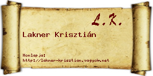 Lakner Krisztián névjegykártya